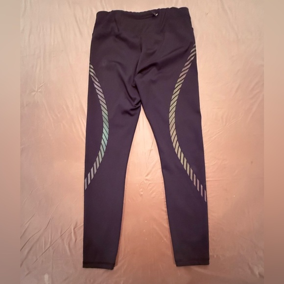 Black Athleta Leggings with Reflective Stripes Size Small - Picture 2 of 7